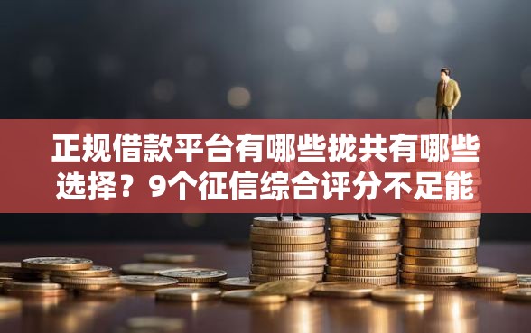 正规借款平台有哪些拢共有哪些选择？9个征信综合评分不足能下款的平台详解