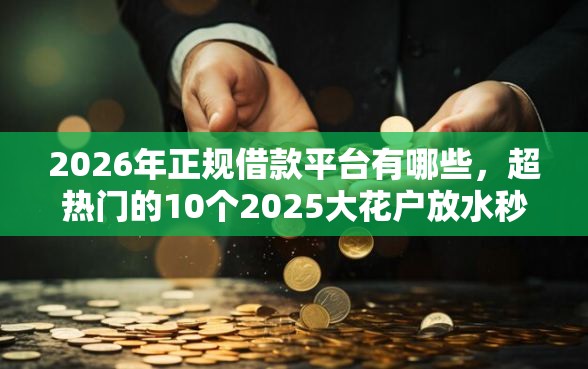 2026年正规借款平台有哪些，超热门的10个2025大花户放水秒下款的口子推荐