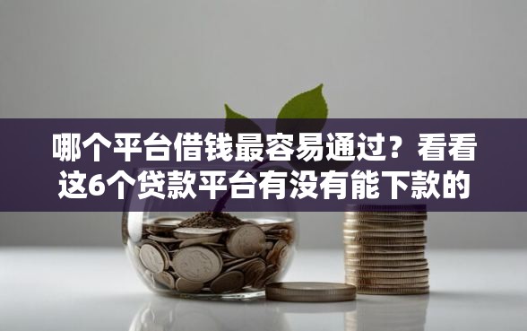 哪个平台借钱最容易通过？看看这6个贷款平台有没有能下款的
