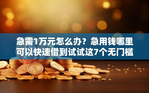 急需1万元怎么办?急用钱哪里可以快速借到试试这7个无门槛平台 急需1万元怎么办?急用钱哪里可以快速借到试试这7个无门槛平台