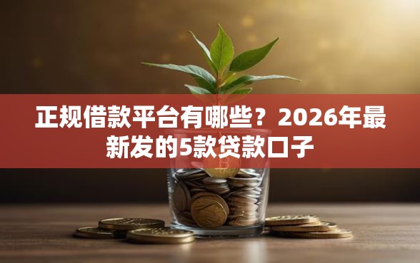 正规借款平台有哪些？2026年最新发的5款贷款口子