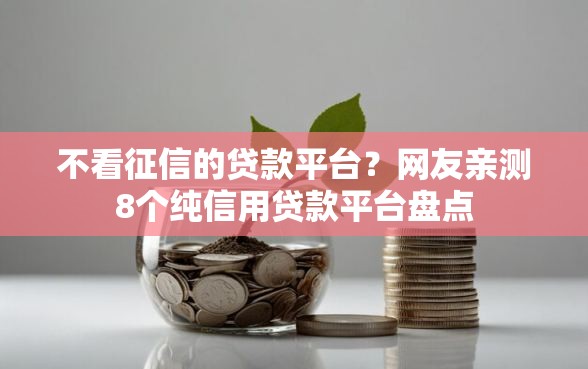 不看征信的贷款平台?网友亲测8个纯信用贷款平台盘点 不看征信的贷款平台?网友亲测8个纯信用贷款平台盘点