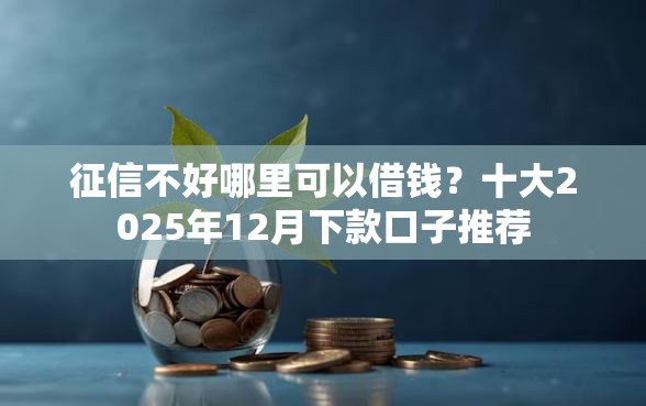征信不好哪里可以借钱？十大2025年12月下款口子推荐