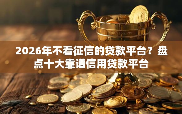 2026年不看征信的贷款平台？盘点十大靠谱信用贷款平台