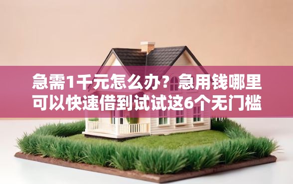 急需1千元怎么办?急用钱哪里可以快速借到试试这6个无门槛平台 急需1千元怎么办?急用钱哪里可以快速借到试试这6个无门槛平台