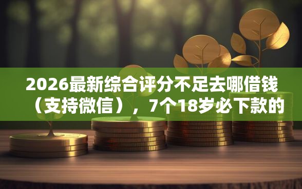 2026最新综合评分不足去哪借钱（支持微信），7个18岁必下款的网贷口子无私分享