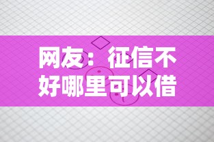 网友：征信不好哪里可以借钱？求介绍几款2025不查征信能下款的平台