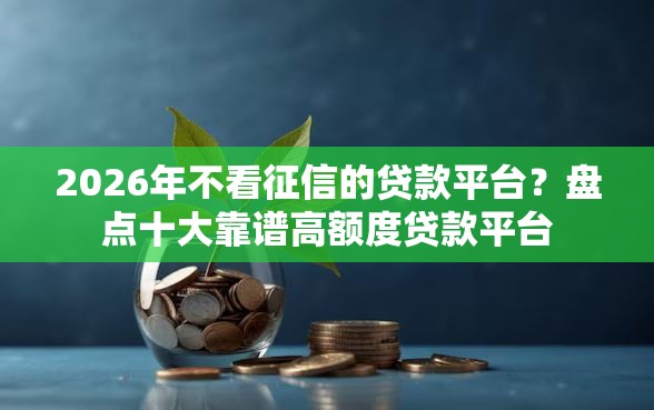 2026年不看征信的贷款平台?盘点十大靠谱高额度贷款平台 2026年不看征信的贷款平台?盘点十大靠谱高额度贷款平台