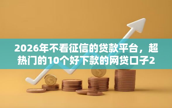 2026年不看征信的贷款平台，超热门的10个好下款的网贷口子2025推荐