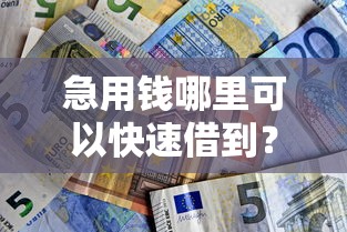 急用钱哪里可以快速借到？十个逾期也不怕的现在有没有黑户下款的口子