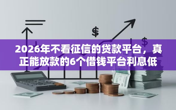 2026年不看征信的贷款平台，真正能放款的6个借钱平台利息低推荐