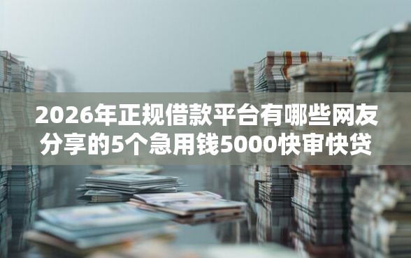 2026年正规借款平台有哪些网友分享的5个急用钱5000快审快贷无需征信软件我觉得不错！