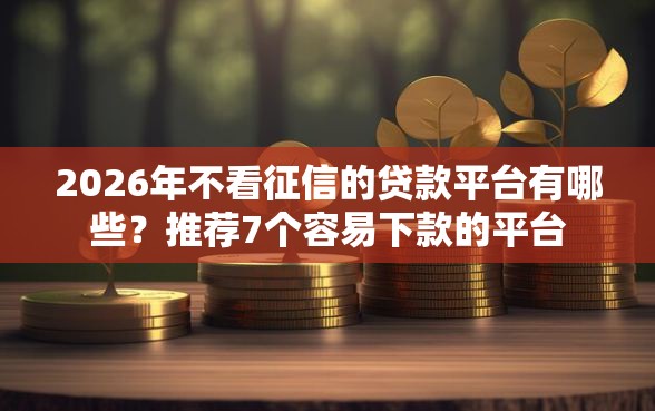 2026年不看征信的贷款平台有哪些？推荐7个容易下款的平台