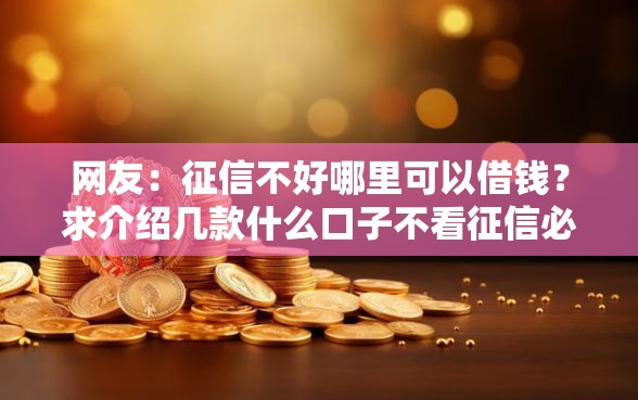 网友：征信不好哪里可以借钱？求介绍几款什么口子不看征信必下款