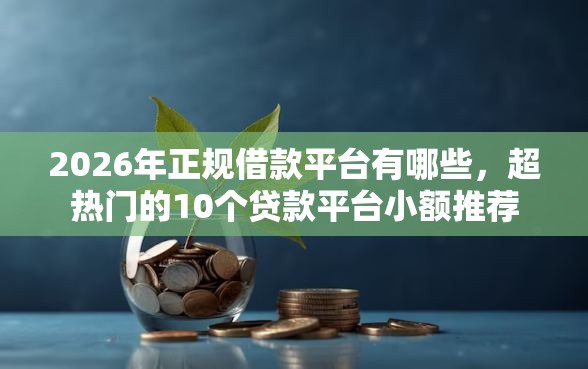 2026年正规借款平台有哪些,超热门的10个贷款平台小额推荐 2026年正规借款平台有哪些,超热门的10个贷款平台小额推荐
