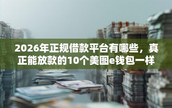 2026年正规借款平台有哪些，真正能放款的10个美图e钱包一样的平台推荐