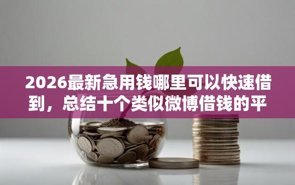 2026最新急用钱哪里可以快速借到,总结十个类似微博借钱的平台! 2026最新急用钱哪里可以快速借到,总结十个类似微博借钱的平台!