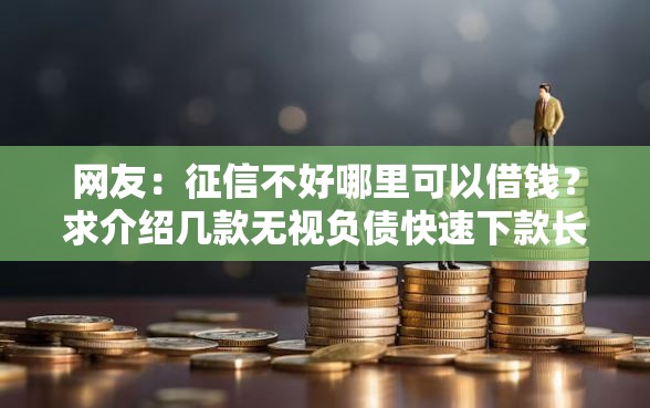 网友：征信不好哪里可以借钱？求介绍几款无视负债快速下款长期网贷的软件