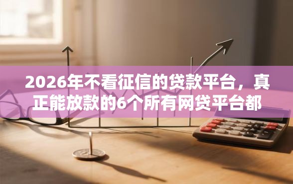 2026年不看征信的贷款平台，真正能放款的6个所有网贷平台都拒绝了还能借到一万的软件推荐