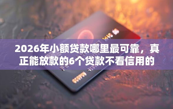 2026年小额贷款哪里最可靠，真正能放款的6个贷款不看信用的借钱软件推荐