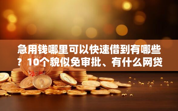 急用钱哪里可以快速借到有哪些？10个貌似免审批、有什么网贷平台合集