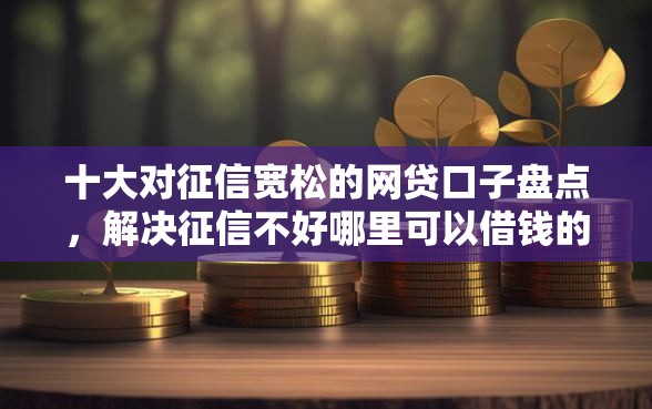 十大对征信宽松的网贷口子盘点，解决征信不好哪里可以借钱的问题