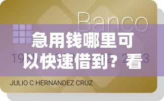 急用钱哪里可以快速借到?看看这5个贷款平台有没有能下款的 急用钱哪里可以快速借到?看看这5个贷款平台有没有能下款的