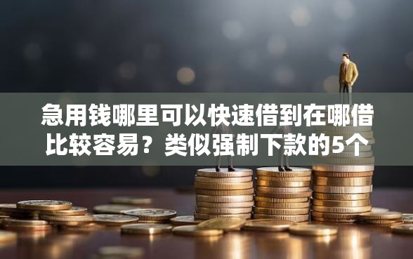 急用钱哪里可以快速借到在哪借比较容易？类似强制下款的5个口子参考