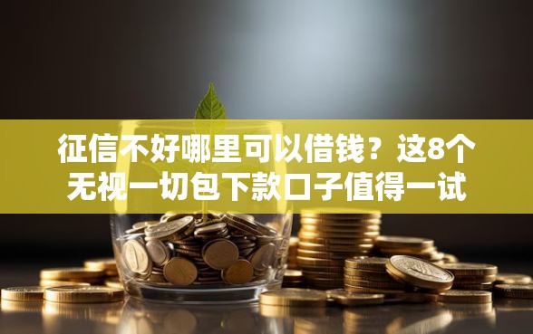 征信不好哪里可以借钱?这8个无视一切包下款口子值得一试 征信不好哪里可以借钱?这8个无视一切包下款口子值得一试