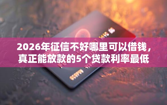 2026年征信不好哪里可以借钱，真正能放款的5个贷款利率最低的平台推荐