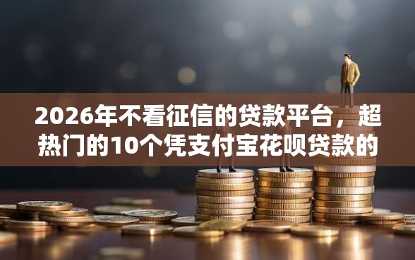 2026年不看征信的贷款平台，超热门的10个凭支付宝花呗贷款的软件推荐