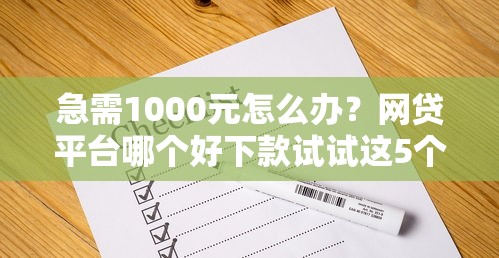 急需1000元怎么办？网贷平台哪个好下款试试这5个无门槛平台