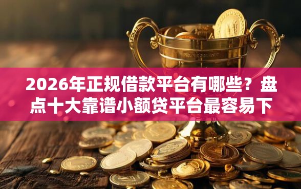 2026年正规借款平台有哪些？盘点十大靠谱小额贷平台最容易下款