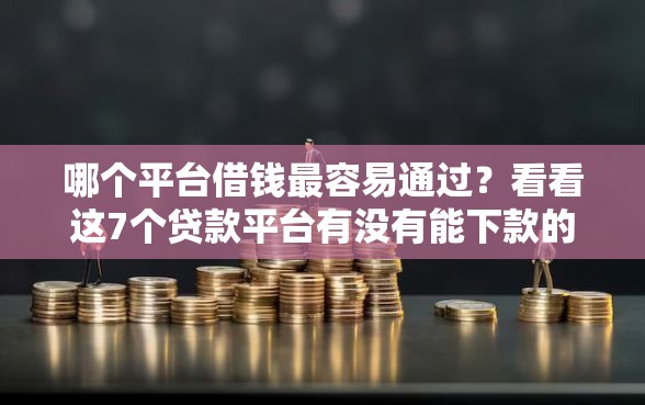 哪个平台借钱最容易通过？看看这7个贷款平台有没有能下款的