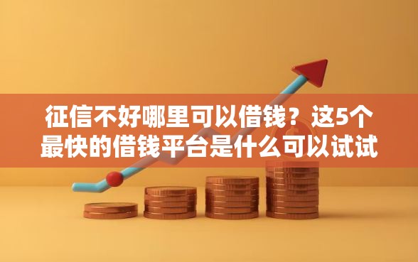 征信不好哪里可以借钱？这5个最快的借钱平台是什么可以试试