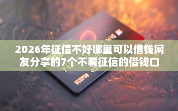 2026年征信不好哪里可以借钱网友分享的7个不看征信的借钱口子我觉得不错！