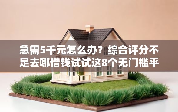 急需5千元怎么办？综合评分不足去哪借钱试试这8个无门槛平台