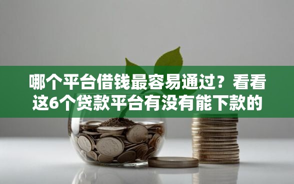 哪个平台借钱最容易通过？看看这6个贷款平台有没有能下款的