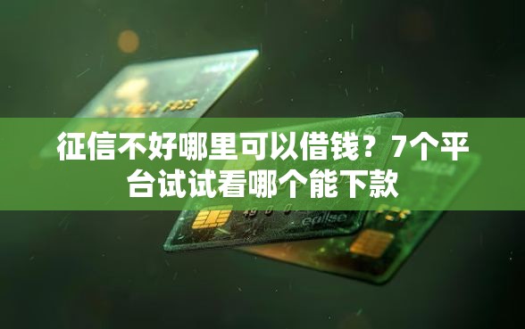 征信不好哪里可以借钱？7个平台试试看哪个能下款