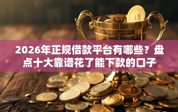 2026年正规借款平台有哪些？盘点十大靠谱花了能下款的口子