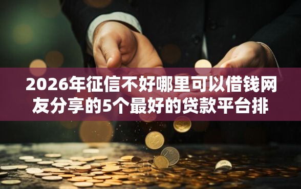 2026年征信不好哪里可以借钱网友分享的5个最好的贷款平台排行我觉得不错！