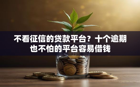 不看征信的贷款平台？十个逾期也不怕的平台容易借钱