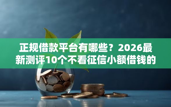 正规借款平台有哪些？2026最新测评10个不看征信小额借钱的口子