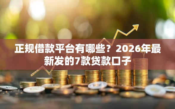 正规借款平台有哪些?2026年最新发的7款贷款口子 正规借款平台有哪些?2026年最新发的7款贷款口子