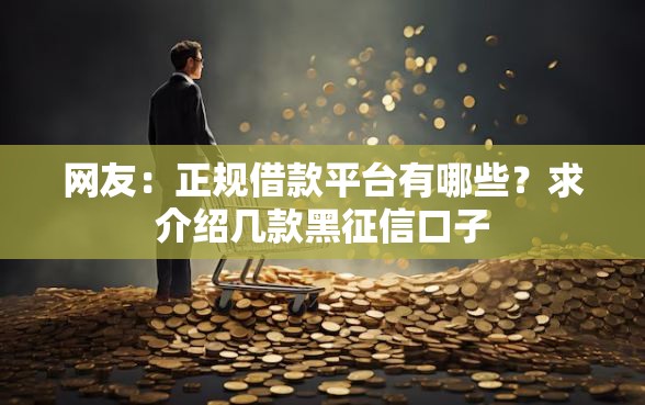 网友：正规借款平台有哪些？求介绍几款黑征信口子