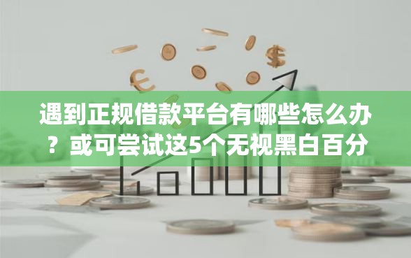 遇到正规借款平台有哪些怎么办？或可尝试这5个无视黑白百分百下款的借款app