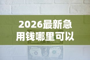 2026最新急用钱哪里可以快速借到（支持微信），7个最新秒批小额贷款平台无私分享