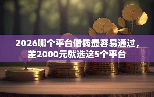 2026哪个平台借钱最容易通过,差2000元就选这5个平台 2026哪个平台借钱最容易通过,差2000元就选这5个平台