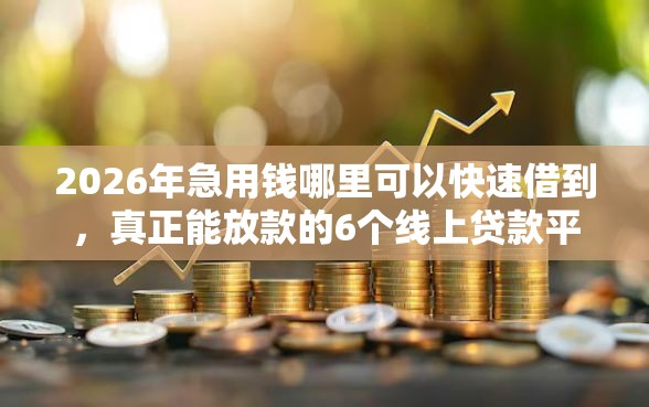 2026年急用钱哪里可以快速借到，真正能放款的6个线上贷款平台推荐