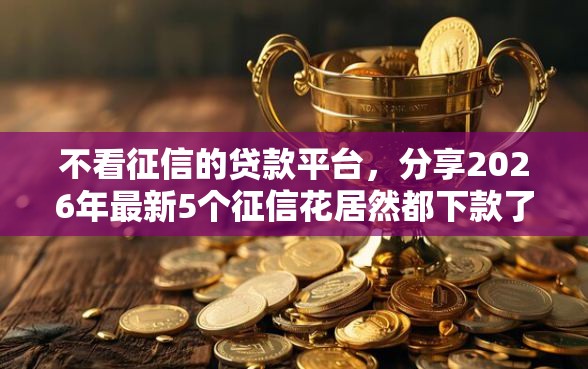 不看征信的贷款平台,分享2026年最新5个征信花居然都下款了的软件 不看征信的贷款平台,分享2026年最新5个征信花居然都下款了的软件